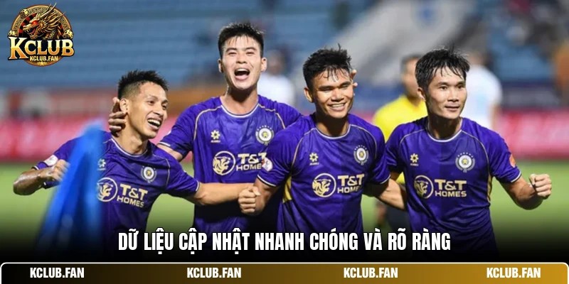 Dữ liệu cập nhật nhanh chóng và rõ ràng