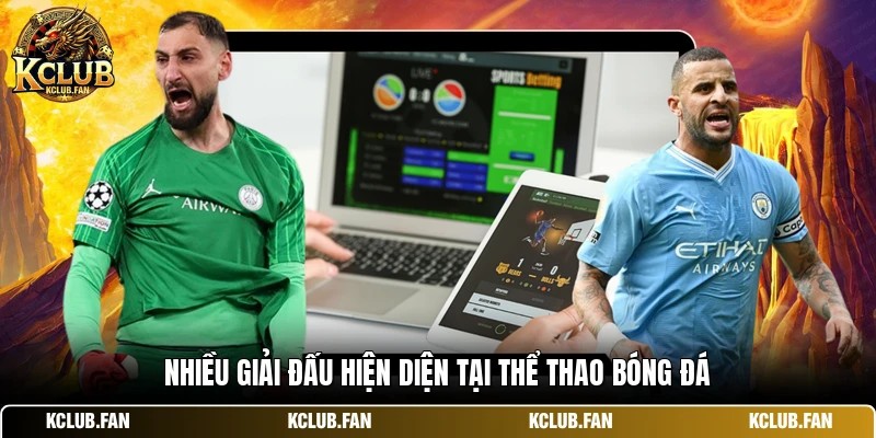 Nhiều giải đấu hiện diện tại thể thao bóng đá